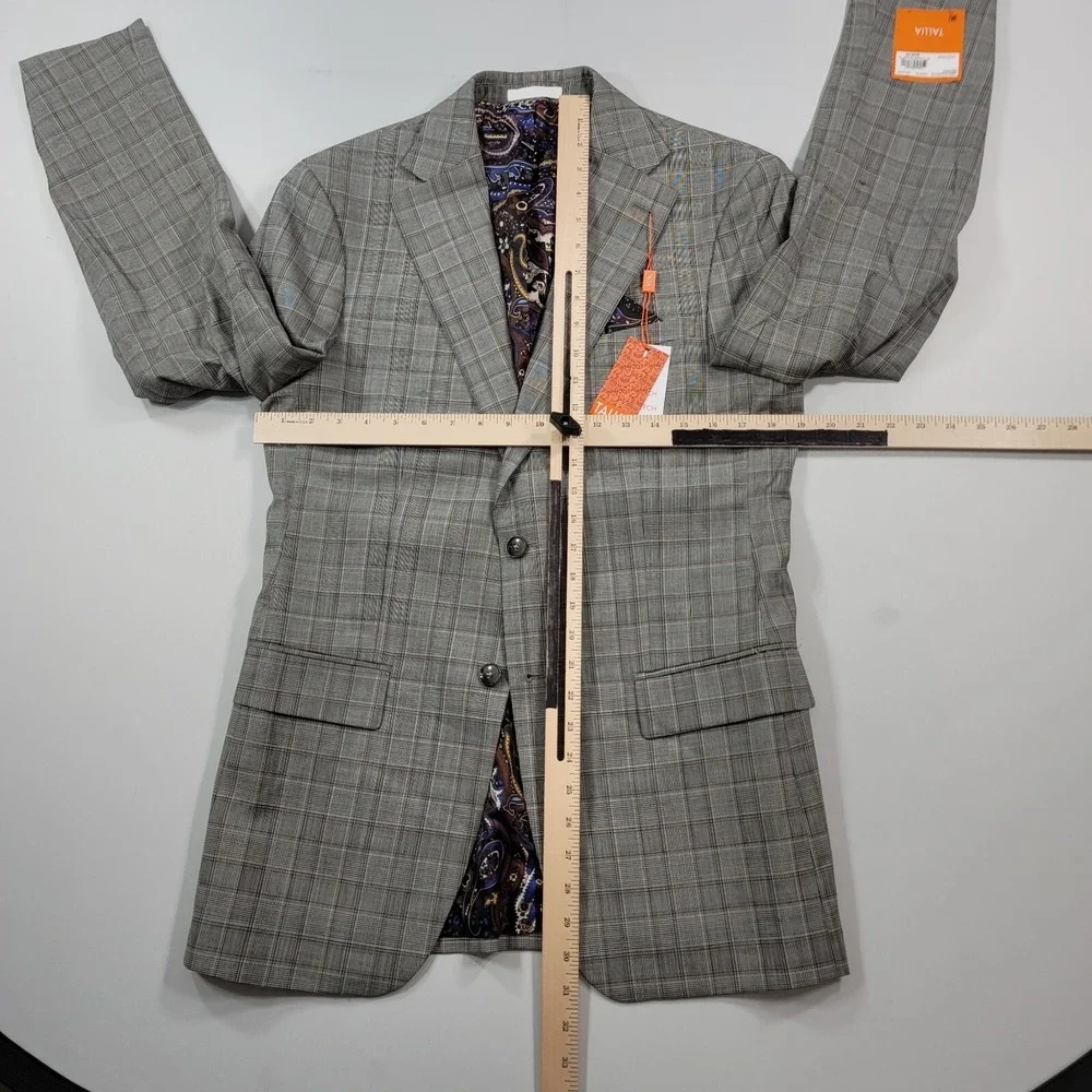 Tallia‎ Slim-Fit Wool Suit Mens 38L 2 Piece Pants 32x32 Cream Brown $600 NEW